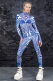 Psych patterns Catsuit White