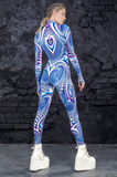Psych patterns Catsuit White