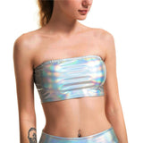 Holographic Crop and High Waisted Set